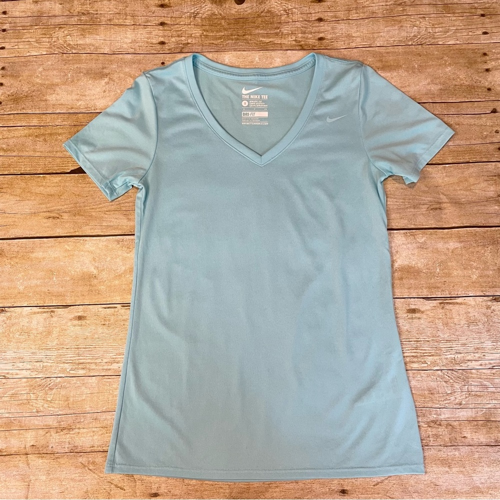 Nike Light Blue Dri-Fit V-Neck Tee | S